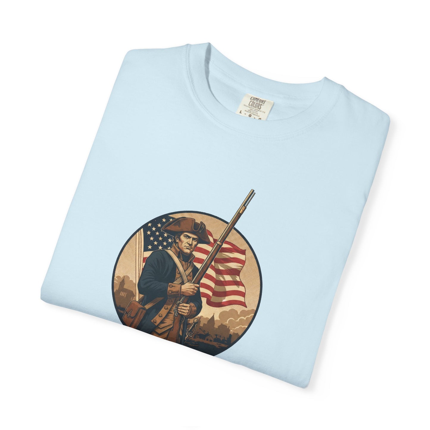 1776 Revolutionary Soldier Flag T-Shirt — Vintage American Patriot Tee
