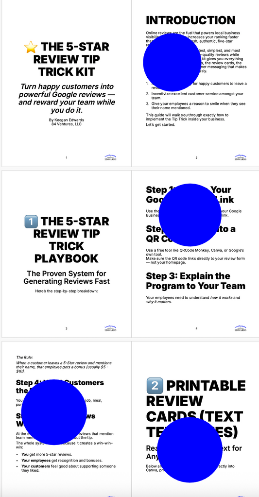 The 5-Star Review Tip Trick Kit (Step-by-Step Quick-Start Guide)