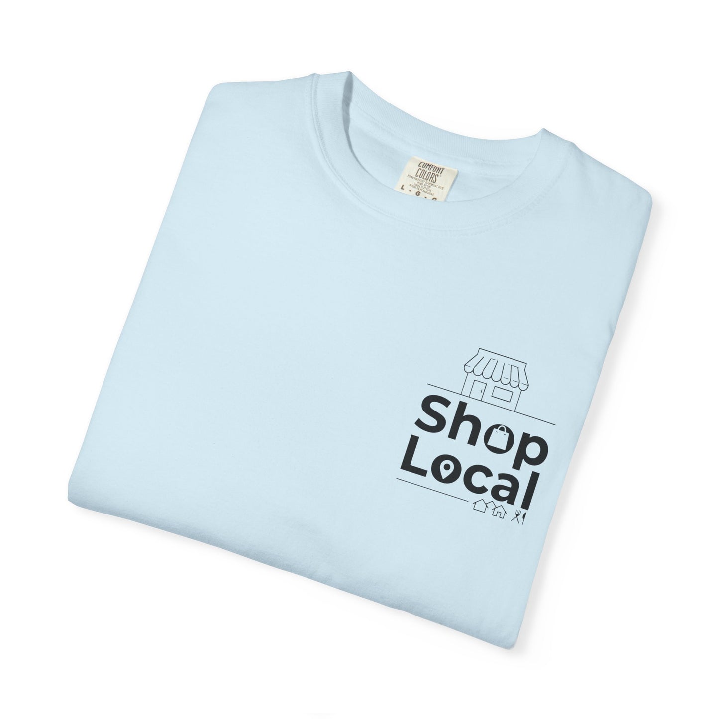 Shop Local T‑Shirt — Minimal Chest Logo Tee for Small Business Support
