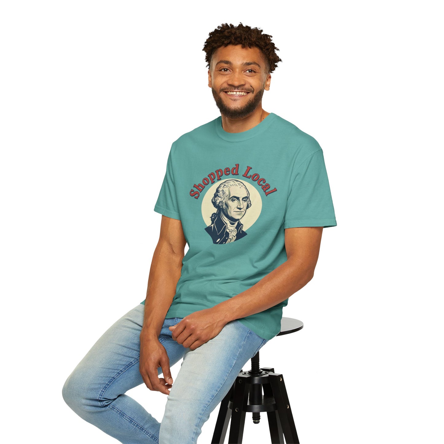 T-Shirt — "Shopped Local" George Washington Graphic Tee