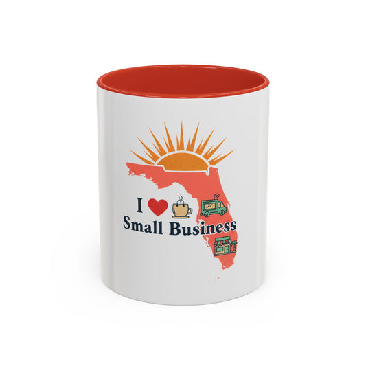 Florida I Heart Small Business Accent Coffee Mug — Support Local Shops