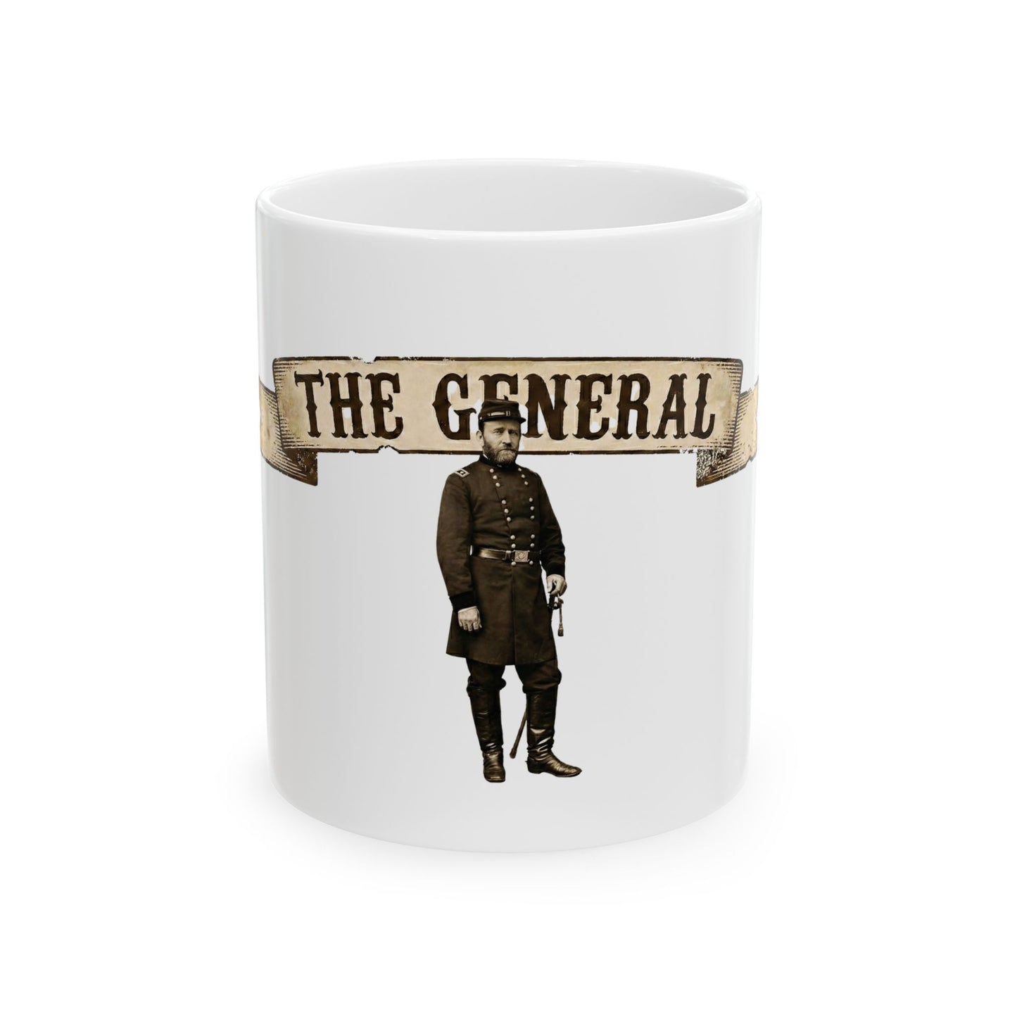 Ulysses S. Grant Ceramic Mug — Historical General Coffee Cup (11oz, 15oz)