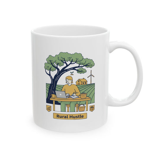 Ceramic Mug — Rural Hustle Illustration Coffee Cup (11oz)