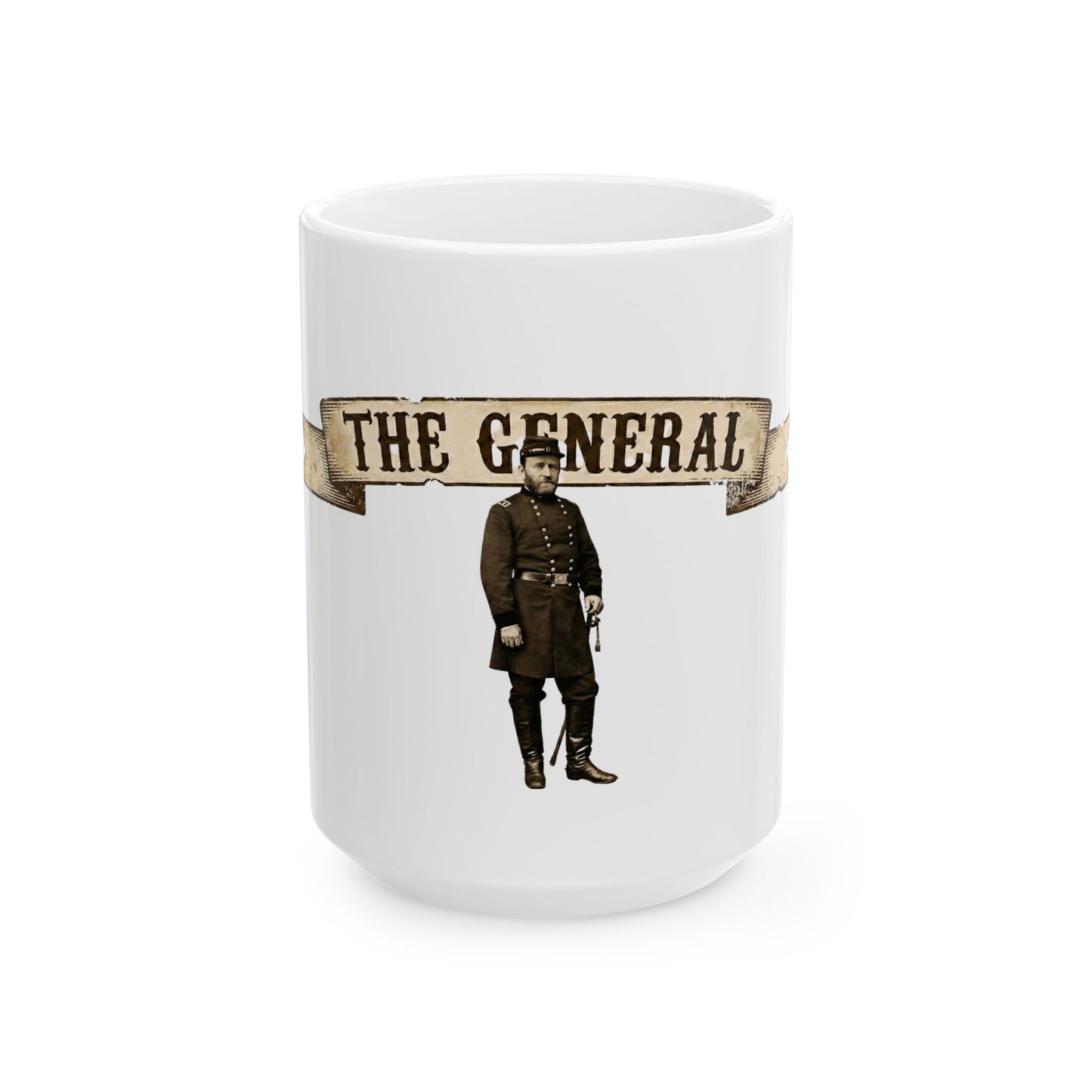 Ulysses S. Grant Ceramic Mug — Historical General Coffee Cup (11oz, 15oz)