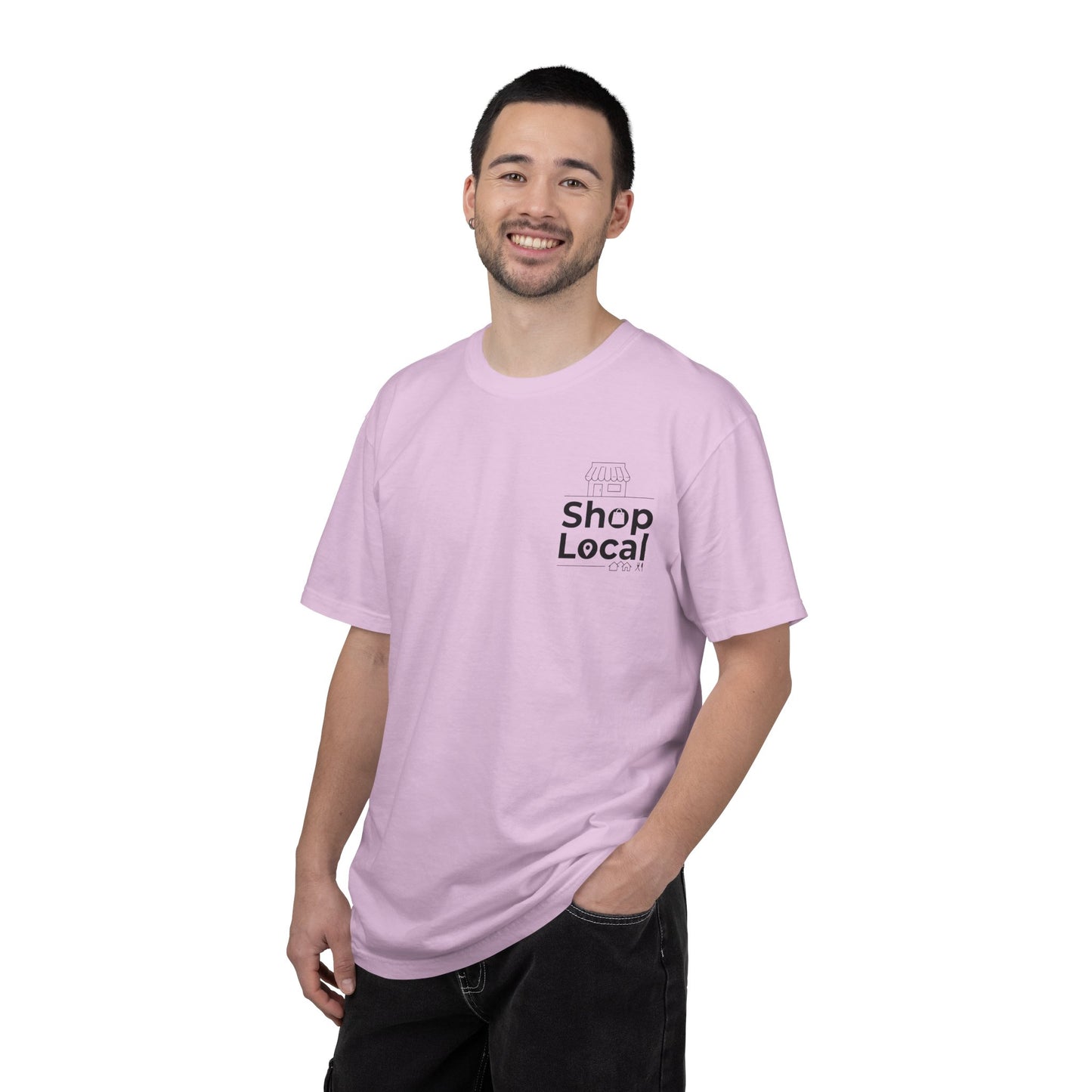 Shop Local T‑Shirt — Minimal Chest Logo Tee for Small Business Support