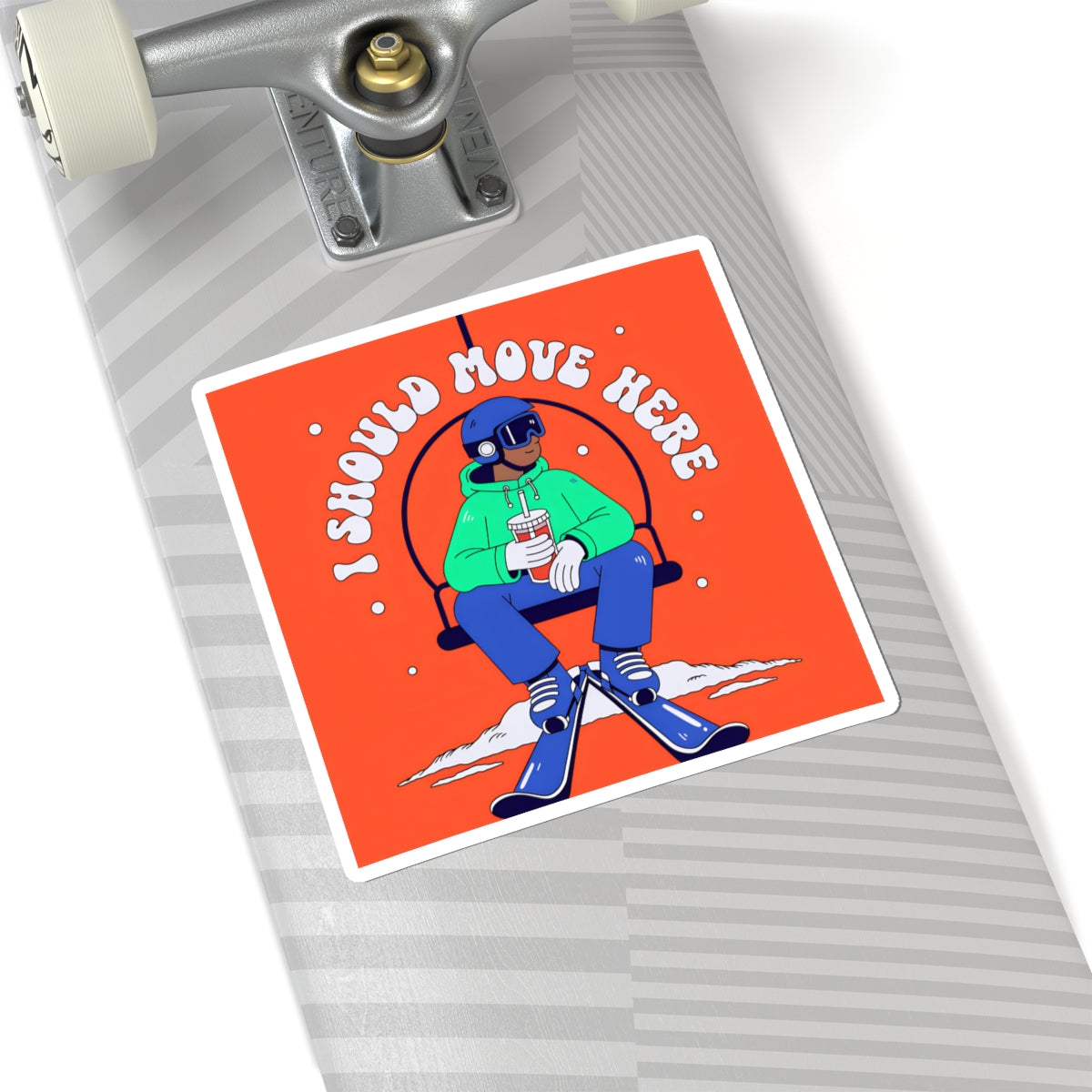 I Should Move Here Ski Sticker — Retro Ski Lift Vinyl Sticker