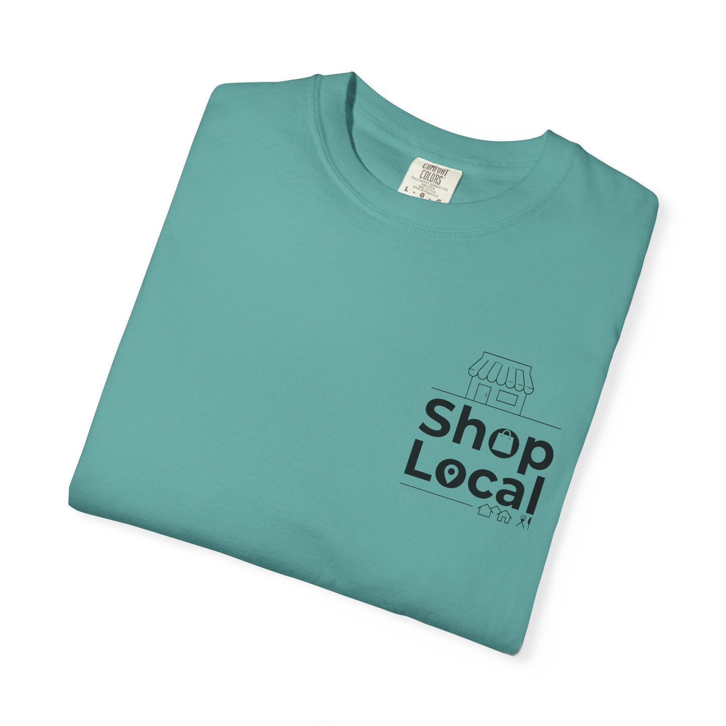 Shop Local T‑Shirt — Minimal Chest Logo Tee for Small Business Support