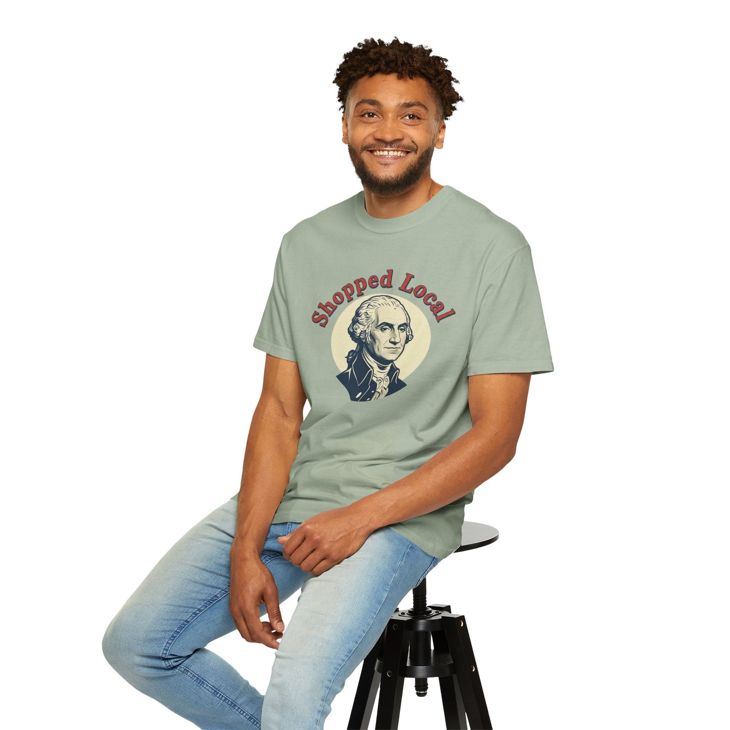 T-Shirt — "Shopped Local" George Washington Graphic Tee