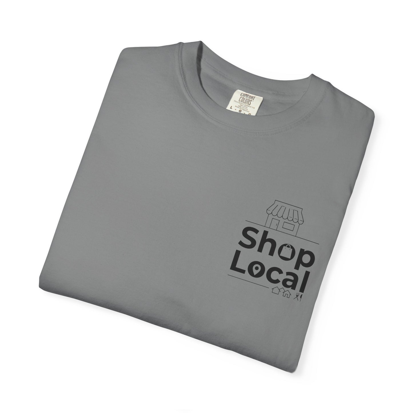 Shop Local T‑Shirt — Minimal Chest Logo Tee for Small Business Support