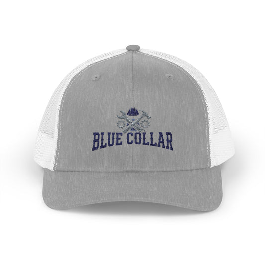Blue Collar Trucker Cap - Embroidered Workwear Snapback