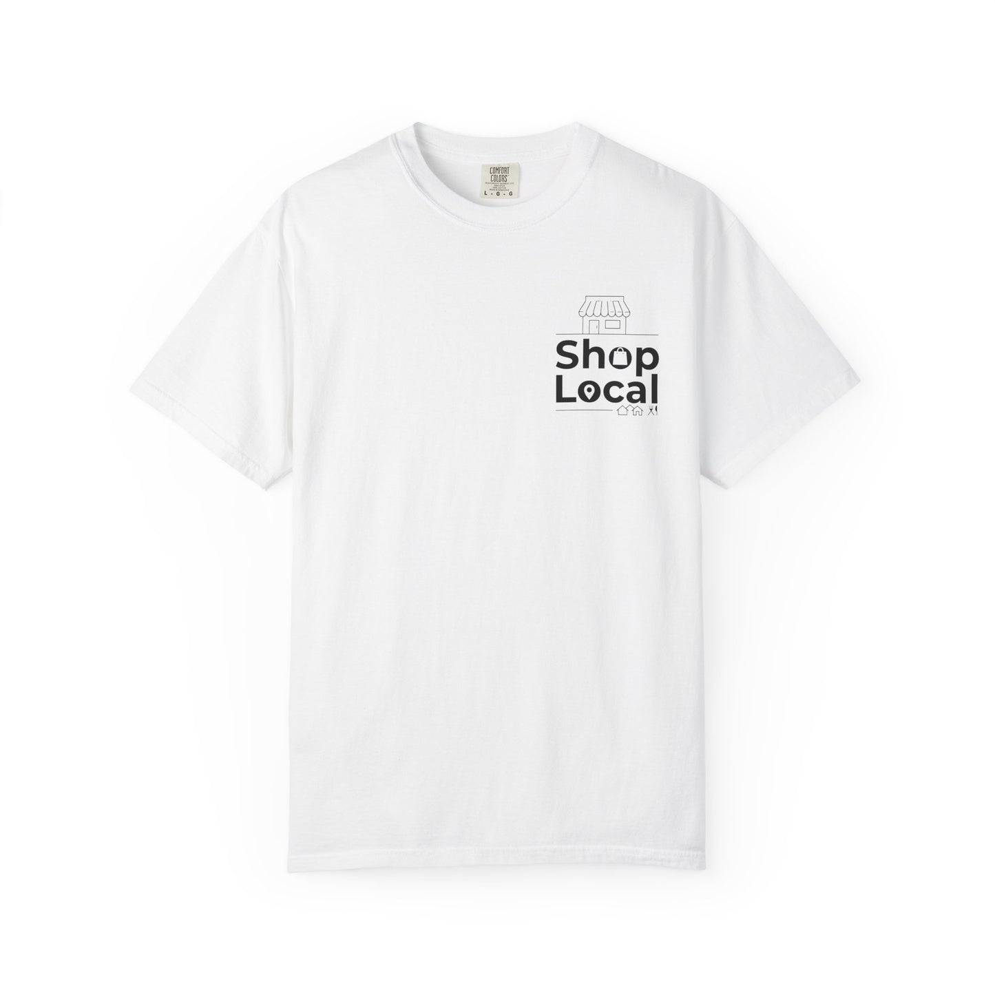 Shop Local T‑Shirt — Minimal Chest Logo Tee for Small Business Support