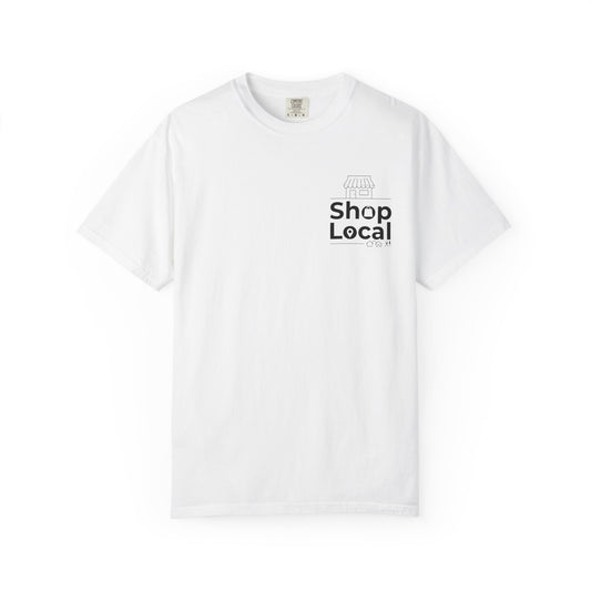 Shop Local T‑Shirt — Minimal Chest Logo Tee for Small Business Support