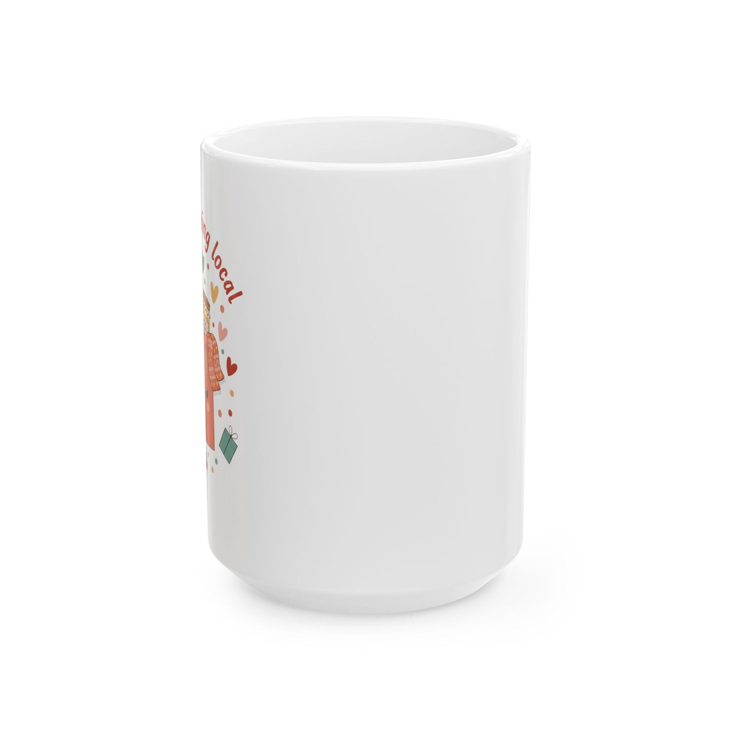 I Love Shopping Local Mug — Cute Market Tote Coffee Cup (11oz/15oz)