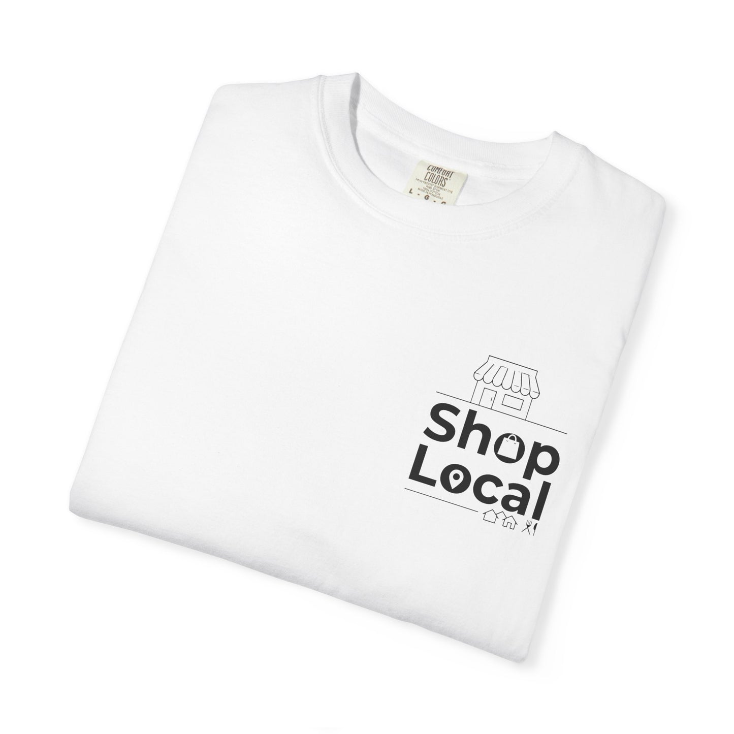 Shop Local T‑Shirt — Minimal Chest Logo Tee for Small Business Support
