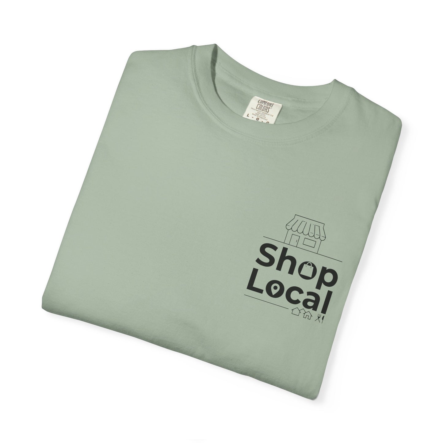 Shop Local T‑Shirt — Minimal Chest Logo Tee for Small Business Support