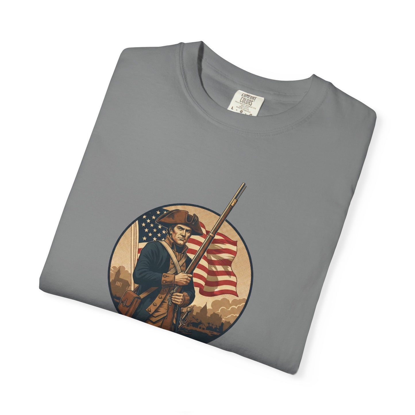 1776 Revolutionary Soldier Flag T-Shirt — Vintage American Patriot Tee