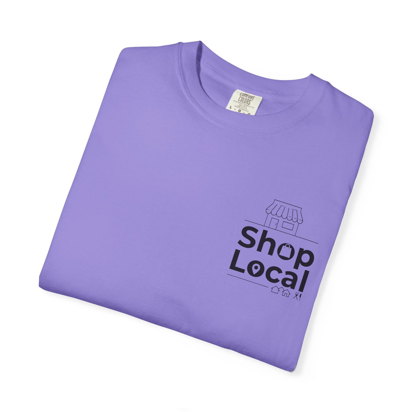 Shop Local T‑Shirt — Minimal Chest Logo Tee for Small Business Support