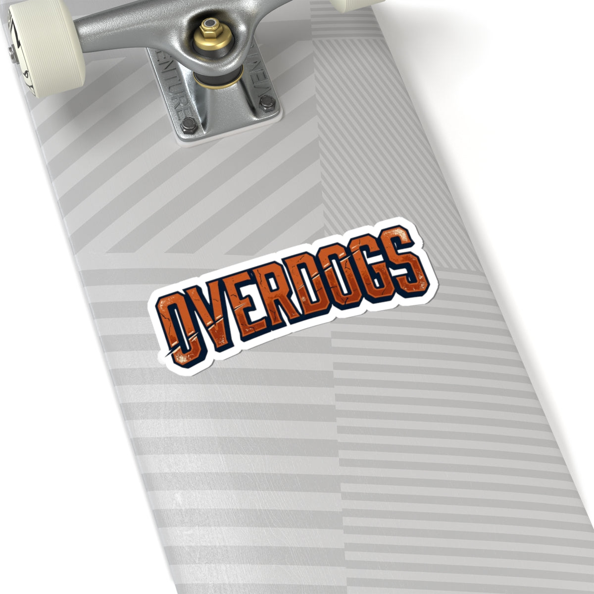 Overdogs Kiss-Cut Sticker — Retro Distressed Sports Lettering Laptop Decal
