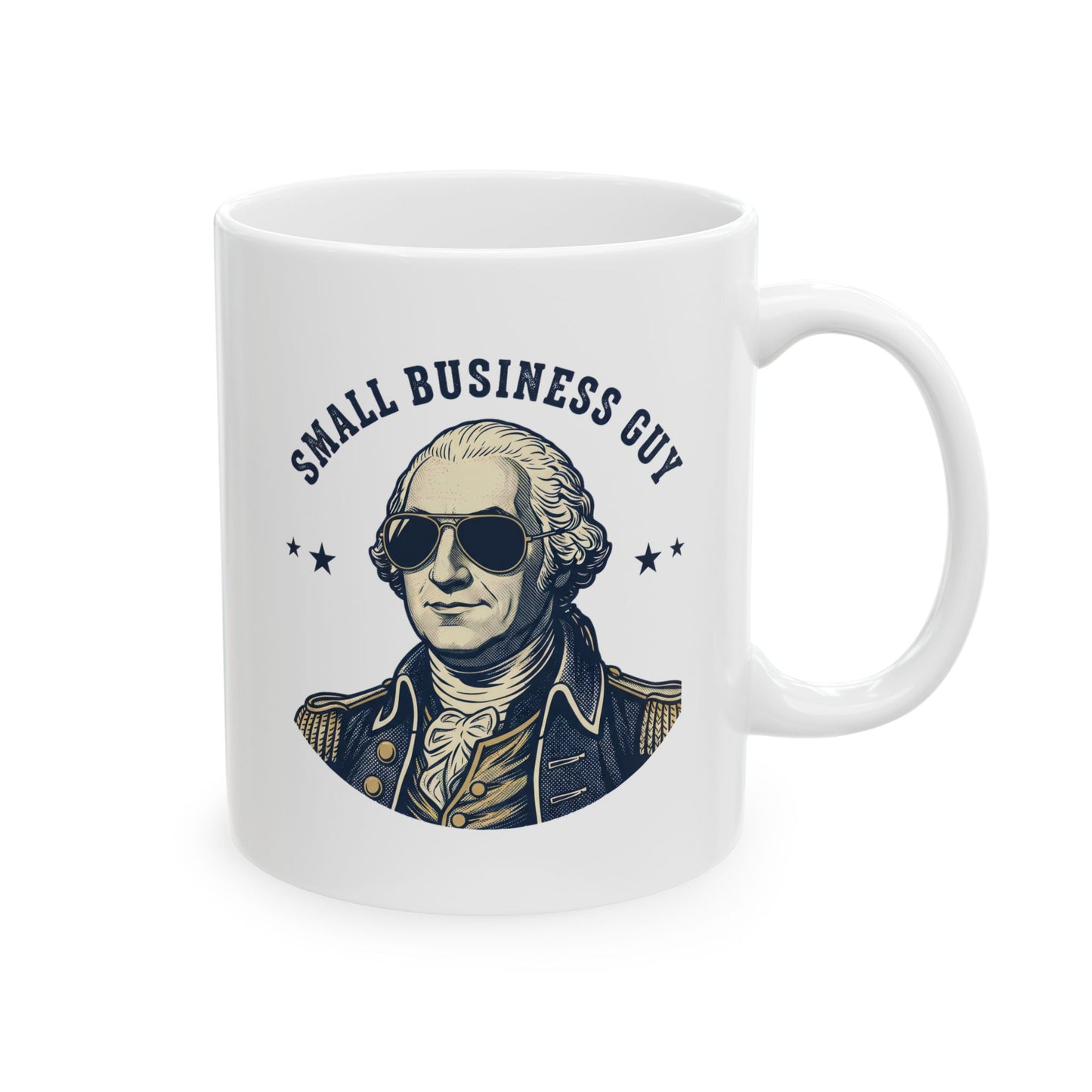 Ceramic Mug — Small Business Guy George Washington Illustrated Coffee Cup (11oz)