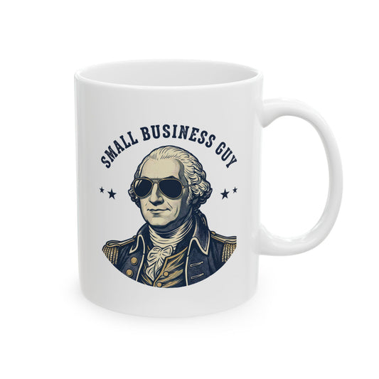 Ceramic Mug — Small Business Guy George Washington Illustrated Coffee Cup (11oz)