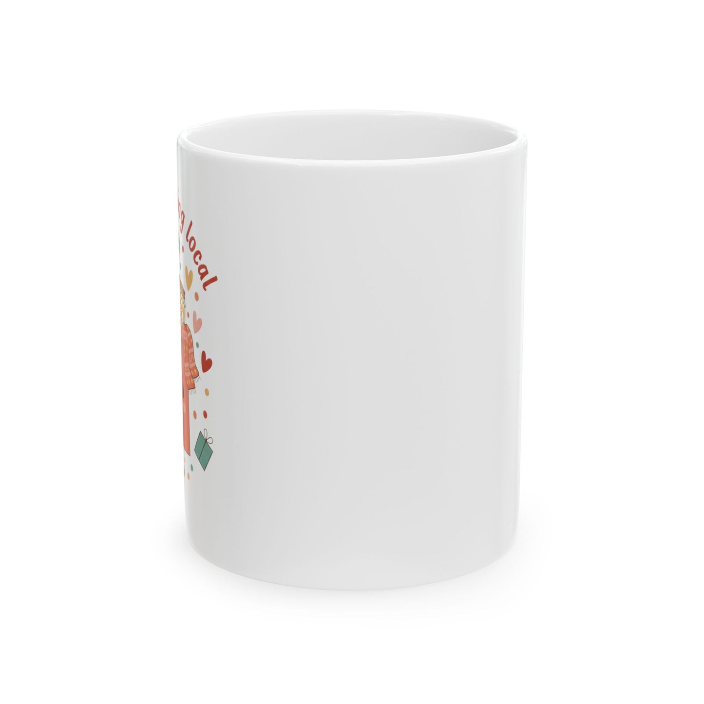 I Love Shopping Local Mug — Cute Market Tote Coffee Cup (11oz/15oz)