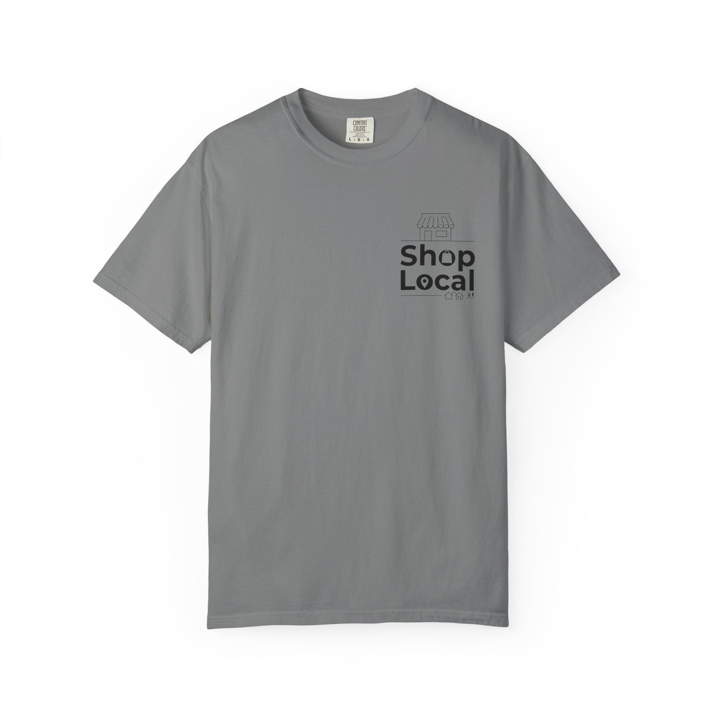 Shop Local T‑Shirt — Minimal Chest Logo Tee for Small Business Support
