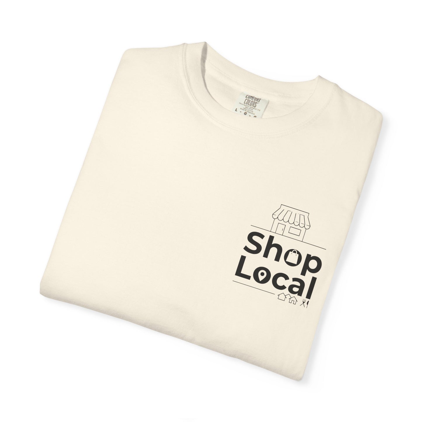 Shop Local T‑Shirt — Minimal Chest Logo Tee for Small Business Support