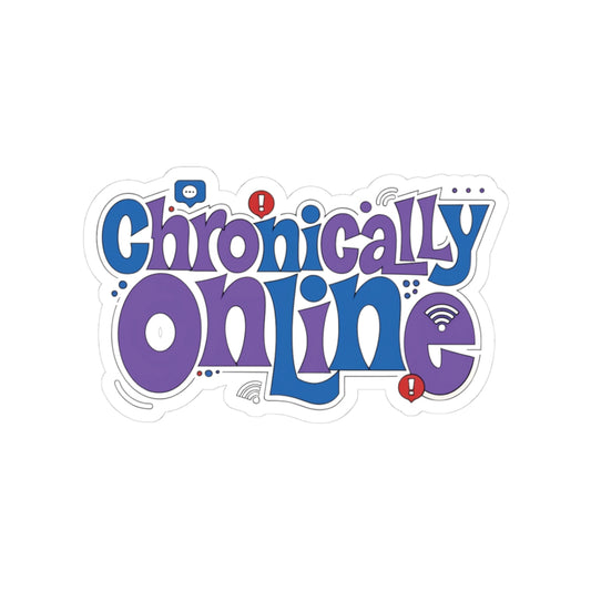 Chronically Online Sticker - Purple Retro Laptop Decal for Gamers & Internet Lovers