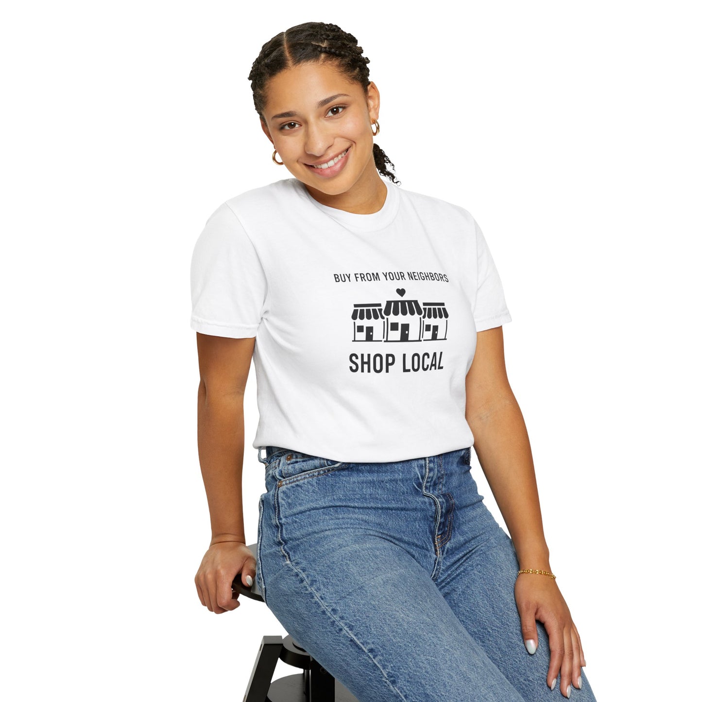 Shop Local T-Shirt — "Buy From Your Neighbors" Community Pride Tee