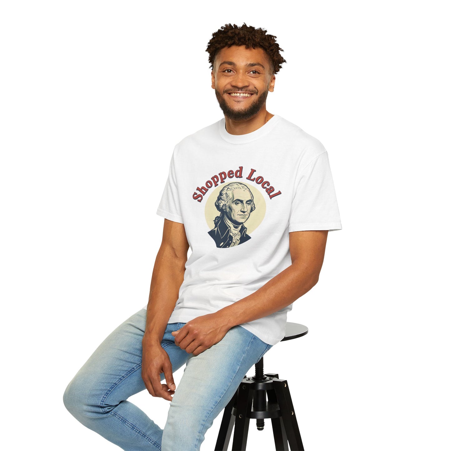 T-Shirt — "Shopped Local" George Washington Graphic Tee